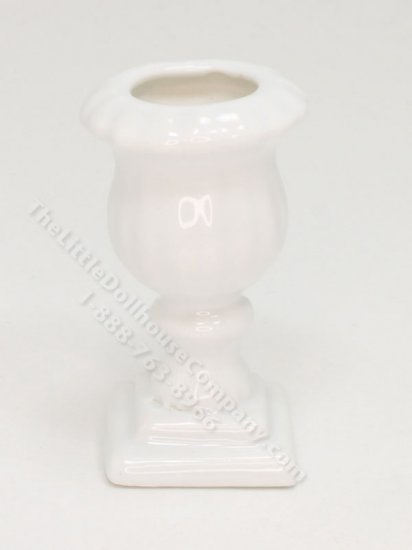 (image for) Miniature White Ceramic Urn Pedestal Planter
