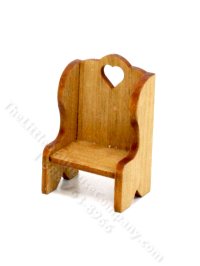 (image for) 1/2" Wooden Chair with Heart Cutout for Dollhouses