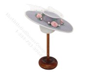 (image for) Vintage Miniature Grey Lady's Wide Brimmed Hat for Dollhouses