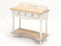 (image for) Miniature Oak and White Washstand for Dollhouses