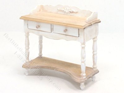 (image for) Miniature Oak and White Washstand for Dollhouses