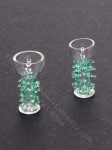 (image for) Miniature Pair of Teal-Stemmed Wine Goblet by Gerd Felka