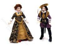 (image for) 1:24 Scale Miniature Tudor King and Queen for Dollhouses