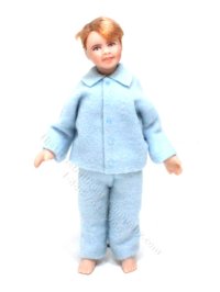 (image for) Miniature Porcelain Travis Doll in Pajamas by Cindy's Dolls
