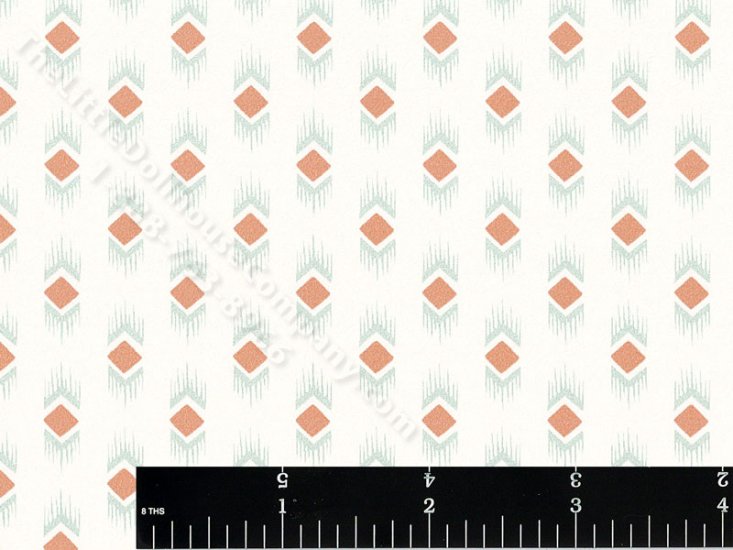 (image for) Peach Geometric Pattern Miniature Wallpaper for Dollhouses