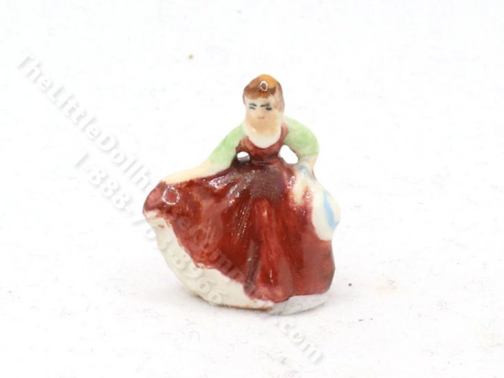 (image for) Miniature Royal Doulton of Lady in a Red Dress