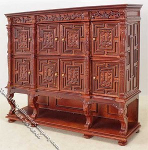 (image for) Miniature Walnut Carved Panel Chest for Dollhouses