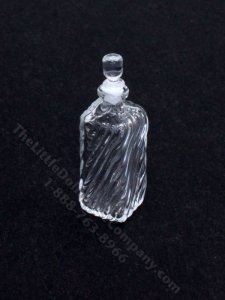 (image for) Miniature Ridged Square Glass Decanter for Dollhouses