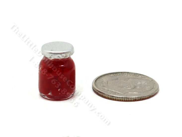 (image for) Miniature Glass Jar of Tomatoes for Dollhouses