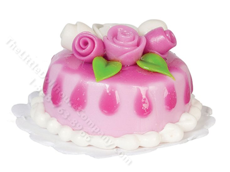 (image for) Miniature Purple Frosted Cake for Dollhouses