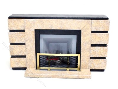 (image for) Dollhouse Miniature Art Deco Fireplace by Judith Blondell