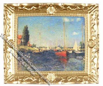 (image for) Miniature Replica Monet Painting in Frame for Dollhouses