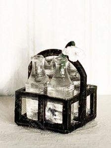 (image for) 1:48 Scale Miniature Basket of Bottles Kit