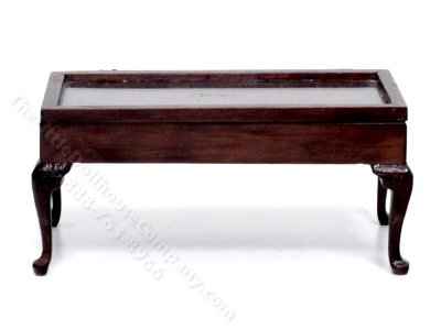 (image for) Dollhouse Scale Model Walnut Rectangular Display Table