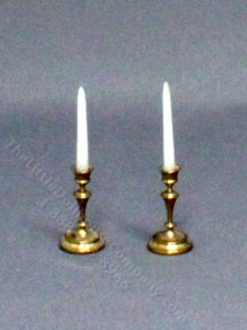 (image for) Miniature Handmade Brass Candlesticks for Dollhouses