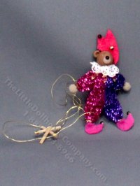 (image for) Miniature Jester Bear Marionette for Dollhouses