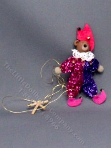 (image for) Miniature Jester Bear Marionette for Dollhouses
