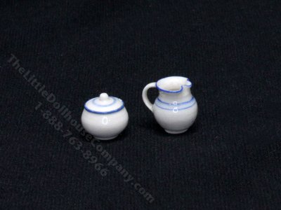 (image for) Miniature Sugar Bowl and Creamer Set by Marie Luce Pelletier