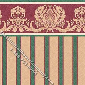 (image for) Damask & Stripe Pattern Miniature Wallpaper for Dollhouses
