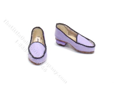 (image for) Miniature Purple Leather Loafer Shoes by Judith Blondell