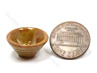 (image for) Miniature Glazed Stoneware Bowl for Dollhouses