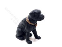 (image for) Miniature Sitting Black Lab Dog for Dollhouses