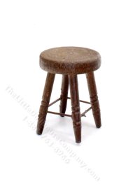 (image for) Miniature Walnut Stool for Dollhouses