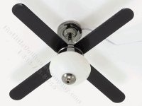 (image for) Miniature Black Ceiling Fan and Light for Dollhouses
