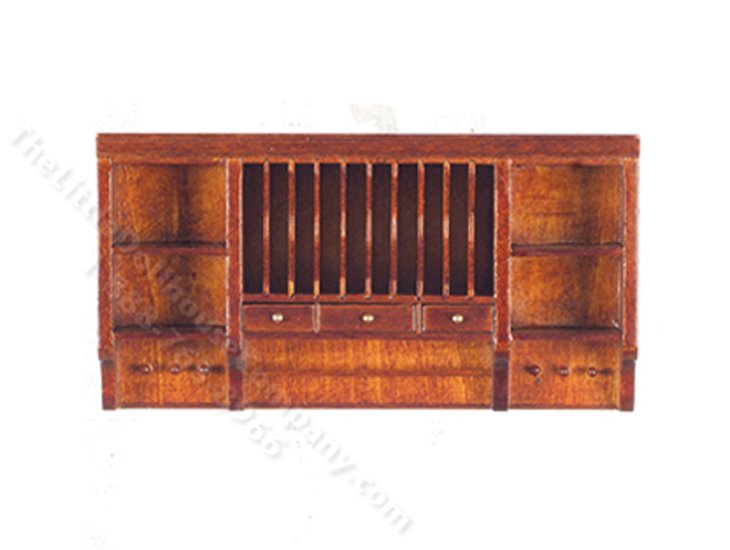 (image for) Miniature Walnut Upper Cabinet For Dollhouses