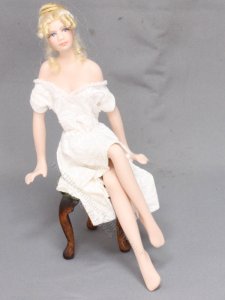 (image for) Blonde Porcelain Doll in Short Nightdress by Cindy's Dolls