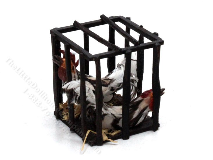 (image for) Handmade Miniature Hen Crate for Dollhouses