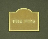 (image for) Dollhouse Miniature Brass Plaque - "The Firs"