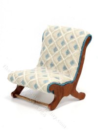(image for) Vintage Miniature Campeche Chair for Dollhouses