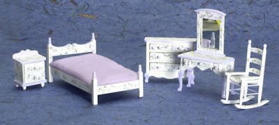 (image for) Dollhouse Miniature Violet Bedroom Set