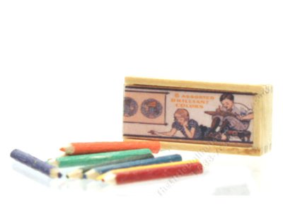 (image for) Miniature Colouring Pencils in Wooden Box by Jane Woodham
