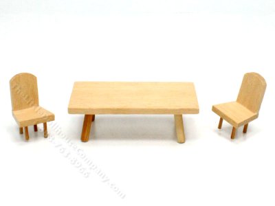 (image for) Half Scale Unfinished Table and Chairs for Dollhouses