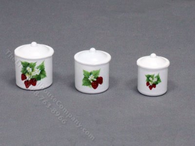 (image for) Miniature Strawberry Canister Set for Dollhouses