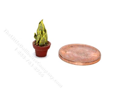 (image for) Handmade Miniature 1/4 Scale Snake Plant for Dollhouses