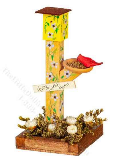 (image for) Miniature Floral Bird House for Dollhouses