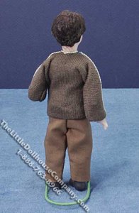(image for) Miniature Child in Brown Sweater and Pants by Cindy's Dolls
