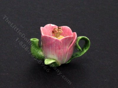 (image for) Dollhouse Miniature Pink Tulip Teapot