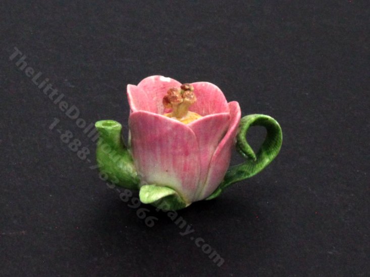 (image for) Dollhouse Miniature Pink Tulip Teapot