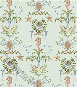 (image for) Starfish & Seahorse Pattern Miniature Wallpaper for Dollhouses
