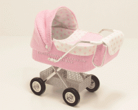 (image for) Miniature Modern Pink Baby Pram or Stroller