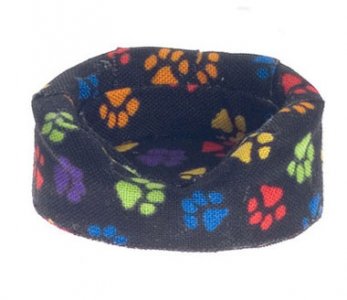 (image for) Dollhouse Scale Model Small Black Dog's Bed