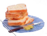 (image for) Miniature Plate of White Bread & Butter Pats for Dollhouses