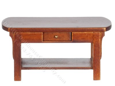 (image for) Miniature Mission Sofa Table for Dollhouses