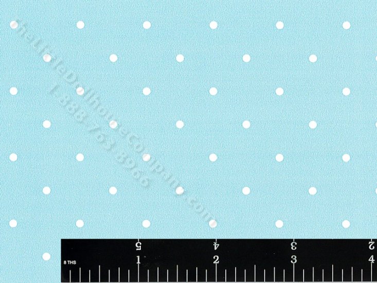 (image for) Blue and White Polkadot Miniature Wallpaper for Dollhouses