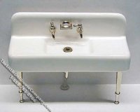 (image for) Dollhouse Scale Model Replica 1920's Sink w/Chrome Legs