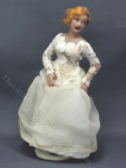 (image for) Miniature Porcelain Bride for Dollhouses